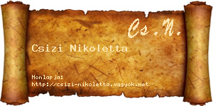 Csizi Nikoletta névjegykártya