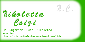 nikoletta csizi business card